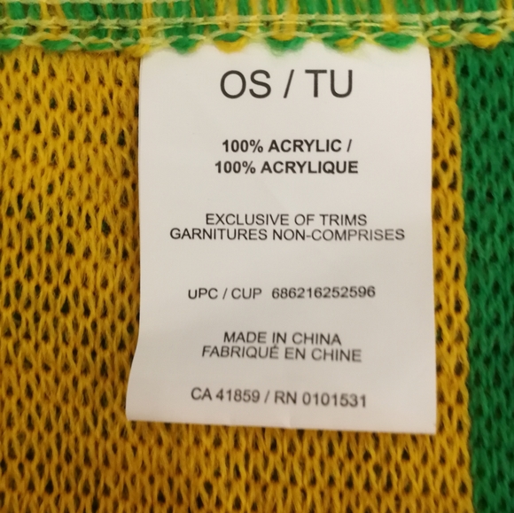 Brazil Brasil 2018 yellow green soccer football fan scarf with fringe - Picture 4 of 6